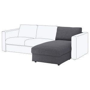 IKEA FINNALA Cover for chaise section Gunnared Medium Gray, Ikea Outlet | 6735MTDPH