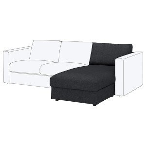 IKEA FINNALA Cover for chaise section Tallmyra Black / Gray, Ikea Outlet | 9712IUGNW