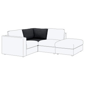 IKEA FINNALA Cover for corner section Tallmyra Black / Gray, Ikea Outlet | 8012OYIEQ