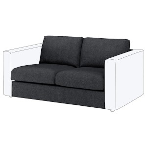 IKEA FINNALA Cover for loveseat section Tallmyra Black / Gray, Ikea Outlet | 4293UFJXM