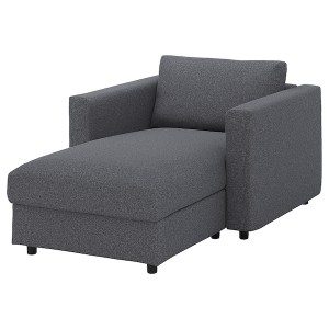 IKEA FINNALA chaise cover Gunnared Medium Gray, Ikea Outlet | 0976UEKCT