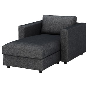 IKEA FINNALA chaise cover Tallmyra Black / Gray, Ikea Outlet | 0753RAYUC