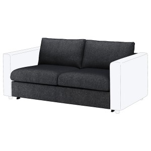 IKEA FINNALA cover for loveseat sleeper section Tallmyra Black / Gray, Ikea Outlet | 1750MUNYW