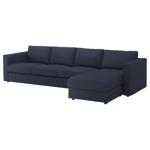 IKEA FINNALA cover for sectional, 4-seat, with chaise Orrsta Black / Blue, Ikea Outlet | 0317WJYZV