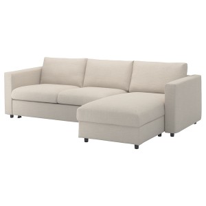 IKEA FINNALA cover for sleeper sofa, with chaise Gunnared Beige, Ikea Outlet | 1763VZKBT