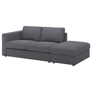 IKEA FINNALA cover for sofa, with open end Gunnared Medium Gray, Ikea Outlet | 6703FQPZX