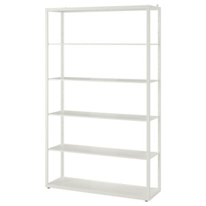 IKEA FJÄLKINGE Shelf unit, white, 46 1/2x76 in, Ikea Outlet | 7398ESYIG