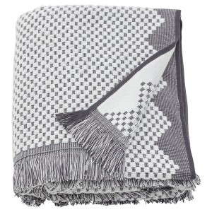 IKEA FJÄLLSTARR bath sheet, 39x59 in White / Gray, Ikea Outlet | 8756TPUFX
