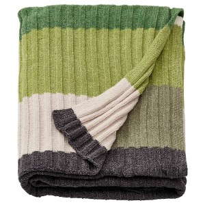 IKEA FJÄLLTRIFT throw, gray/green, 51x67 in, Ikea Outlet | 8012FCDXT