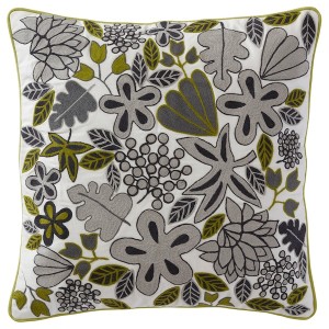 IKEA FJÄLLTÅTEL cushion cover, floral pattern/gray, 20x20 in, Ikea Outlet | 1726BFPAG