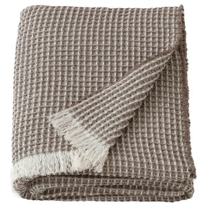 IKEA FLIKSTÅNDS throw, light brown/off-white, 51x67 in, Ikea Outlet | 3506WDIJF