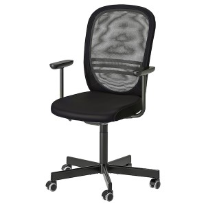 IKEA FLINTAN office chair with armrests Black, Ikea Outlet | 3762ESUBQ