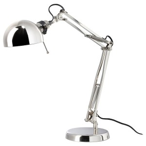 IKEA FORSÅ work lamp Nickel Plated, Ikea Outlet | 9680RNKDM
