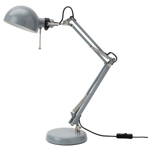 IKEA FORSÅ work lamp with LED bulb Turquoise, Ikea Outlet | 1567WMCEV