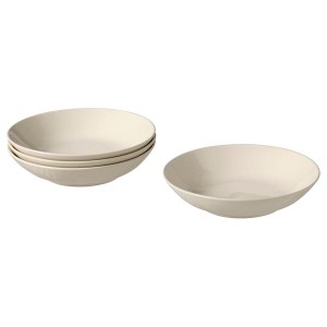 IKEA FÄRGKLAR deep plate/bowl, 9 in, 4 pack Glossy Beige, Ikea Outlet | 2905MRYCT