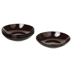 IKEA FÄRGKLAR deep plate/bowl, 9 in, 4 pack Glossy Brown, Ikea Outlet | 3658TPMRB