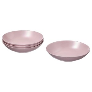 IKEA FÄRGKLAR deep plate/bowl, 9 in, 4 pack Matte Light Pink, Ikea Outlet | 0287DBFIZ