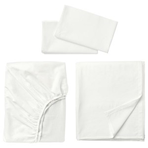IKEA FÄRGMÅRA sheet set, Queen White, Ikea Outlet | 3249UYWQI