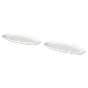 IKEA FRÖJDEFULL serving plate, white, 9x4 in, 2 pack, Ikea Outlet | 2348REHMO