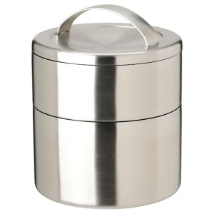IKEA FÖRSKAFFA insulated lunch box, 2 tiers, stainless steel, Ikea Outlet | 9701DTVUJ