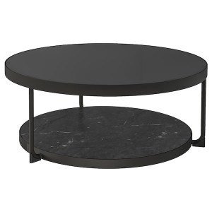IKEA FRÖTORP coffee table, anthracite marble effect/black glass, 34 5/8 in, Ikea Outlet | 7581LANFY