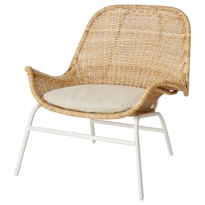 IKEA FRYKSÅS chair with cushion, rattan/Risane natural, Ikea Outlet | 0263BAQZJ
