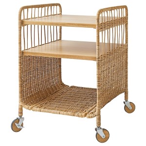 IKEA FRYKSÅS storage unit on casters, rattan, 14 5/8x20 7/8 in, Ikea Outlet | 3250OFXWK