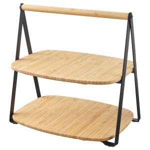 IKEA FULLSPÄCKAD serving tray, bamboo/black, 11x8 in, Ikea Outlet | 3971DJAQT