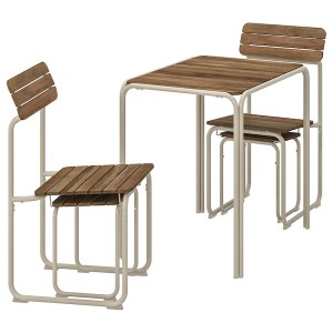 IKEA FURUÖN dining table w 2 chairs+2 footstl, brown/outdoor, Ikea Outlet | 9507OHQAT