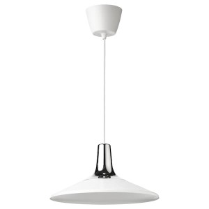 IKEA FYRTIOFYRA pendant lamp, chrome effect, 15 in White, Ikea Outlet | 6921JPANL