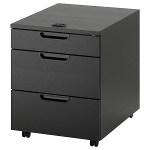 IKEA GALANT drawer unit on casters, black stained ash veneer, 17 3/4x21 5/8 in Black Stained Ash Veneer, Ikea Outlet | 7308NDIBO