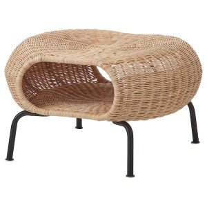 IKEA GAMLEHULT Ottoman with storage, rattan, anthracite, Ikea Outlet | 4102EJNGS