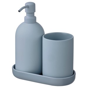 IKEA GANSJÖN 3-piece bathroom set Light Gray / Blue, Ikea Outlet | 7905YRILK