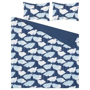 IKEA GETRUTA comforter set, King Blue / White, Ikea Outlet | 1435IDNFY