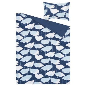 IKEA GETRUTA comforter set, Twin/Twin X-long Blue / White, Ikea Outlet | 4931ARJEW