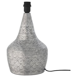 IKEA GIPPA table lamp base with LED bulb, silver color, 16 in, Ikea Outlet | 9473JVIEZ