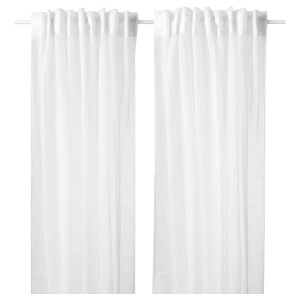 IKEA GJERTRUD sheer curtains, 1 pair, white, 57x84 in, Ikea Outlet | 0967XWDBO