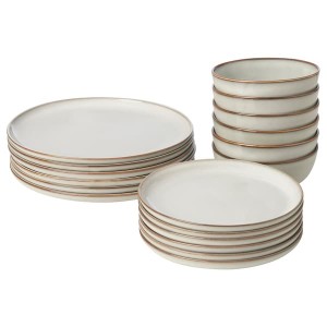 IKEA GLADELIG 18-piece dinnerware set Gray, Ikea Outlet | 9728MIRWL