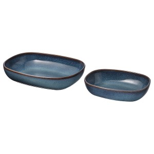 IKEA GLADELIG baking dish, set of 2, blue, Ikea Outlet | 2069JIEZN
