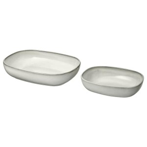 IKEA GLADELIG baking dish, set of 2, gray, Ikea Outlet | 8743LDYFR