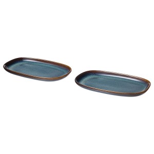 IKEA GLADELIG plate, 8x5 in, 2 pack Blue, Ikea Outlet | 4852NKLAQ