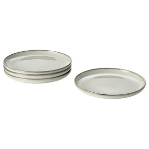 IKEA GLADELIG side plate, 8 in, 4 pack Gray, Ikea Outlet | 1498JNVZX
