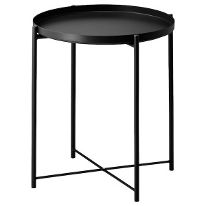 IKEA GLADOM Tray table, 17 1/2x20 5/8 in Black, Ikea Outlet | 1564GPAKC