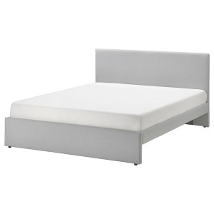 IKEA GLADSTAD upholstered bed frame, Full Kabusa Light Gray, Ikea Outlet | 7194NEGAY