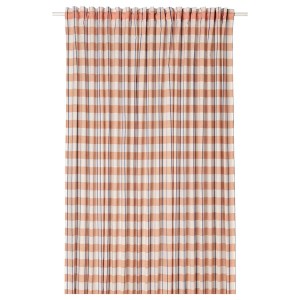 IKEA GLANSHAGTORN curtain, 1 piece, 118x98 in Orange White / Blue, Ikea Outlet | 8719GVDPT