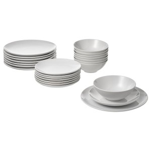 IKEA GODMIDDAG 24-piece dinnerware set, white, Ikea Outlet | 9214TUNZD
