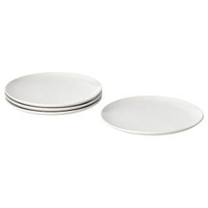 IKEA GODMIDDAG plate, white, 10 in, 4 pack, Ikea Outlet | 4192HWFJY