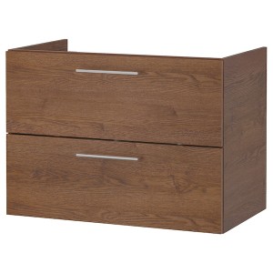 IKEA GODMORGON Bathroom vanity with 2 drawers, 31 1/2x18 1/2x22 7/8 in Brown Stained Ash Effect, Ikea Outlet | 9274WCIFQ
