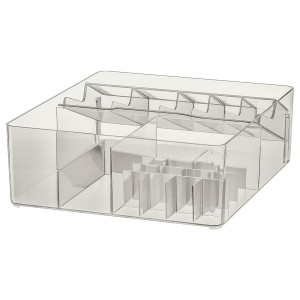 IKEA GODMORGON Box with compartments, smoked, 12 ½x11x4 in, Ikea Outlet | 2130KDGVH