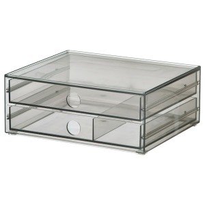 IKEA GODMORGON mini chest with 2 drawers, smoked, 9x7 ½x3 ½ in, Ikea Outlet | 7108AYFRO